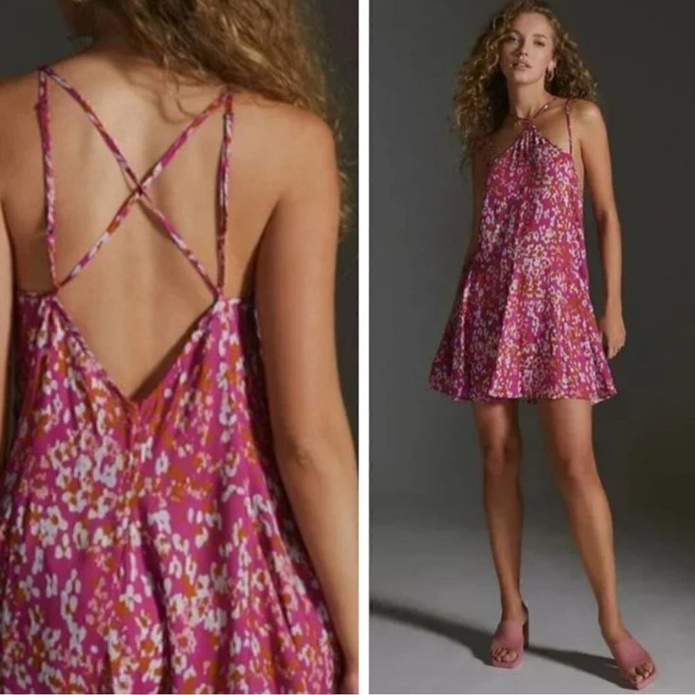 Anthropologie Sheer Mini Dress Size XL
